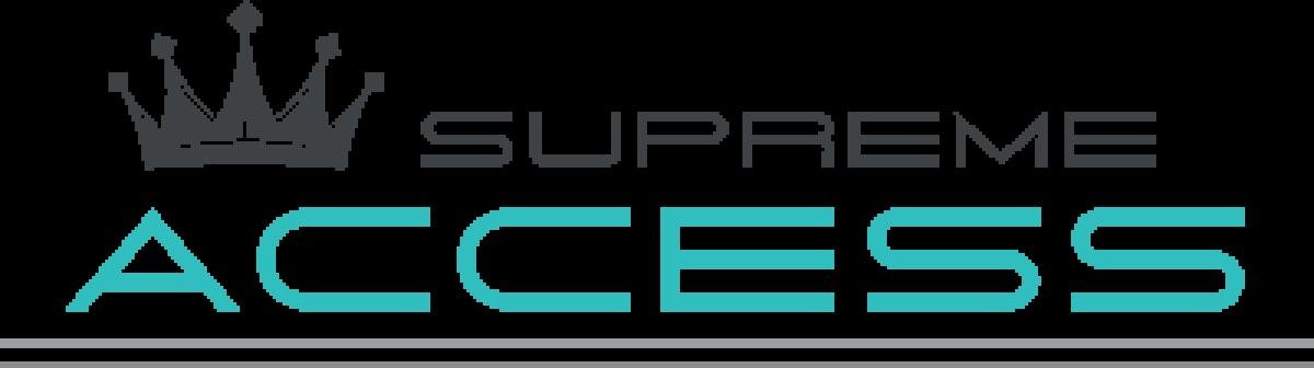 Supreme Access company logo featuring crown icon and modern turquoise typography for rope access services