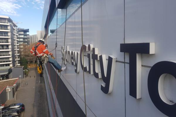 Rope Access Signage Installation